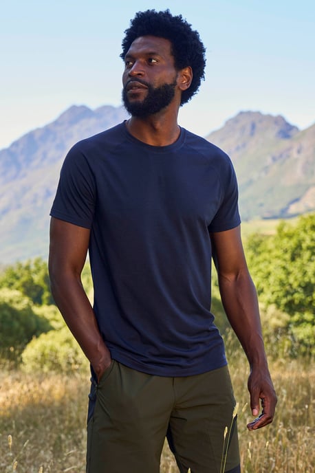 Men's Active T-Shirt Quick Dry Breathable Comfy Sports Tee Navy - Image 6