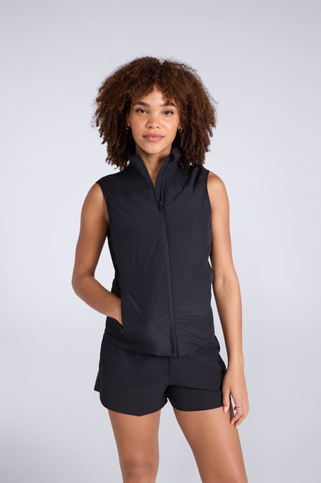 Women's Active Gilet Lightweight Fitted With Zipped Pockets Warm Layering Vest Black - Image 1