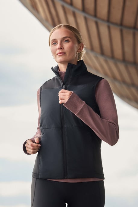 Women's Active Gilet Lightweight Fitted With Zipped Pockets Warm Layering Vest Black - Image 2