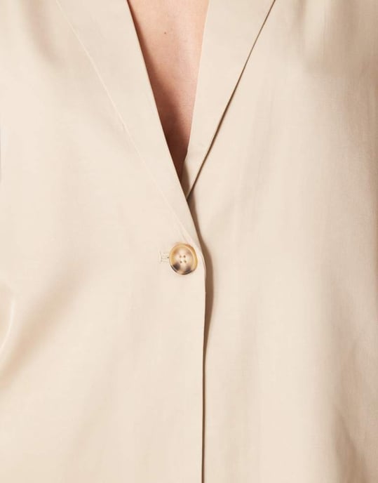 Vila oversized button front blazer co-ord in oatmeal - Image 4