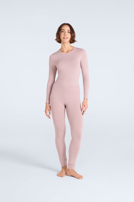 'Blaze' Women's Thermal Leggings Warm Cosy Base Layer Bottoms Taupe - Image 2