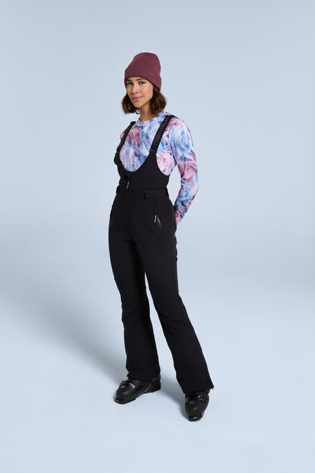 'Powder' Women's Waterproof Bib Front Ski Pants Fleece Lined Snowboard Trouser Black - Image 2