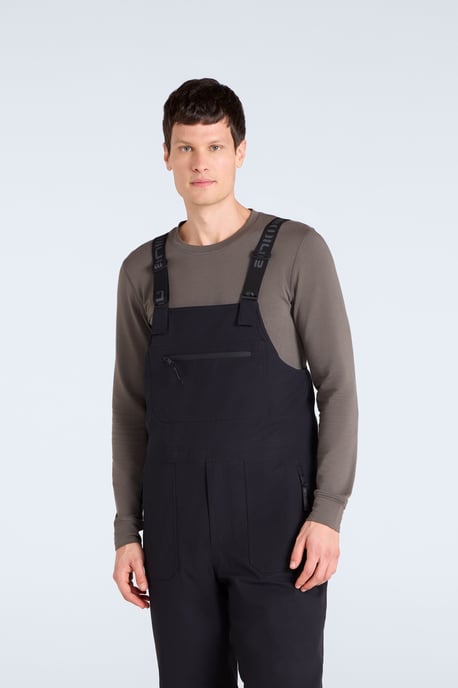 'Powder' Men's Waterproof Bib Front Ski Pants Fleece Lined Snowboard Trouser Black - Image 4