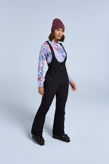 'Powder' Women's Waterproof Bib Front Ski Pants Fleece Lined Snowboard Trouser Black - Image 4