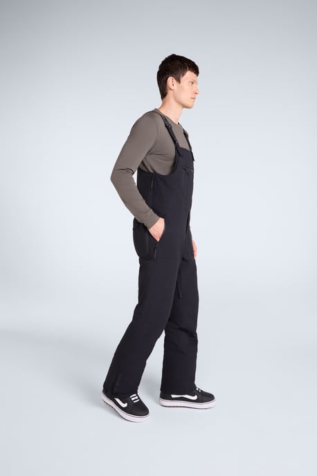 'Powder' Men's Waterproof Bib Front Ski Pants Fleece Lined Snowboard Trouser Black - Image 5