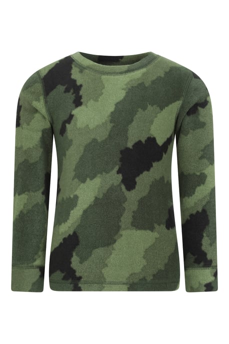 'Polar' Kids Fleece Base Layer Set IsoTherm Warm Antipill Ski Top and Pant Khaki - Image 2