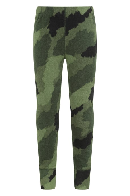 'Polar' Kids Fleece Base Layer Set IsoTherm Warm Antipill Ski Top and Pant Khaki - Image 3