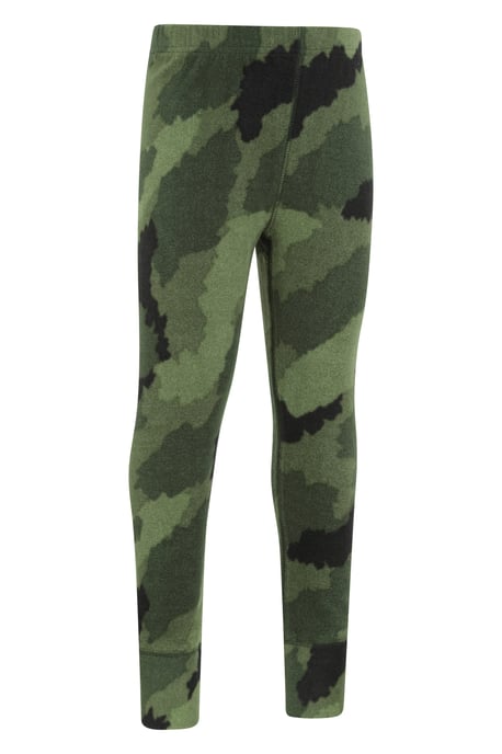 'Polar' Kids Fleece Base Layer Set IsoTherm Warm Antipill Ski Top and Pant Khaki - Image 5