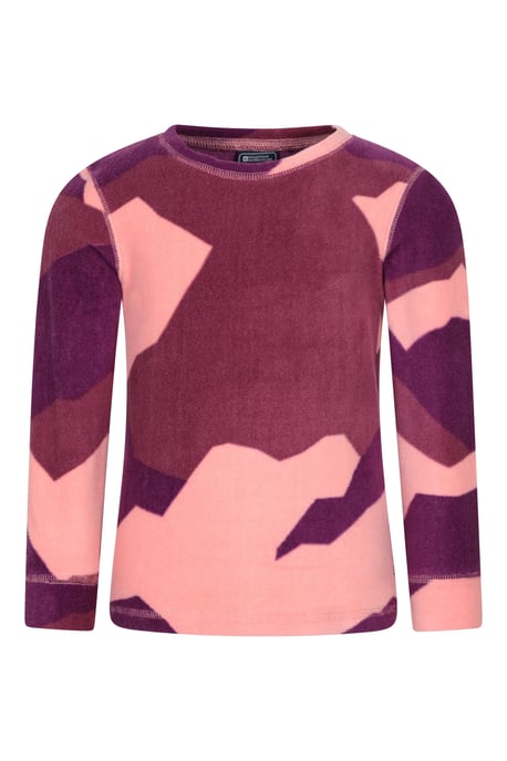 'Polar' Kids Fleece Base Layer Set IsoTherm Warm Antipill Ski Top and Pant Coral - Image 2
