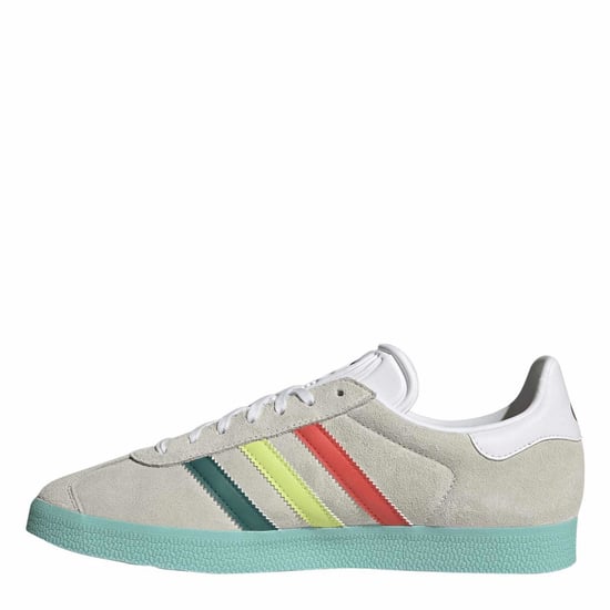 Men's adidas Gazelle Low Top Canvas Sneakers in Ftwwht/Lusgrn - Image 2