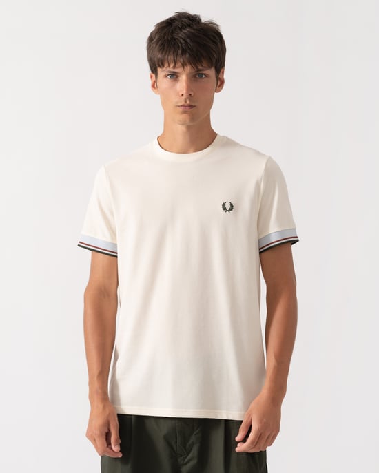Regular Fit Short Sleeve Logo Detail T-Shirt in White - Image 1