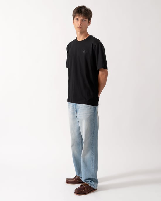 Short Sleeve Logo Detail T-Shirt in Black - Image 2