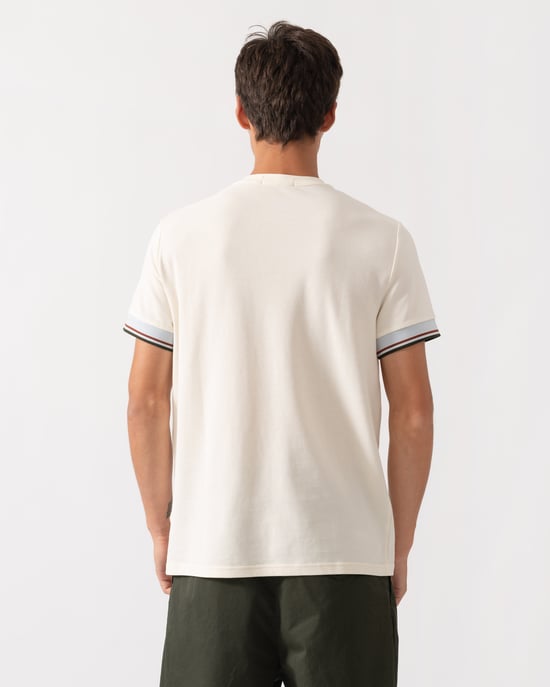 Regular Fit Short Sleeve Logo Detail T-Shirt in White - Image 2