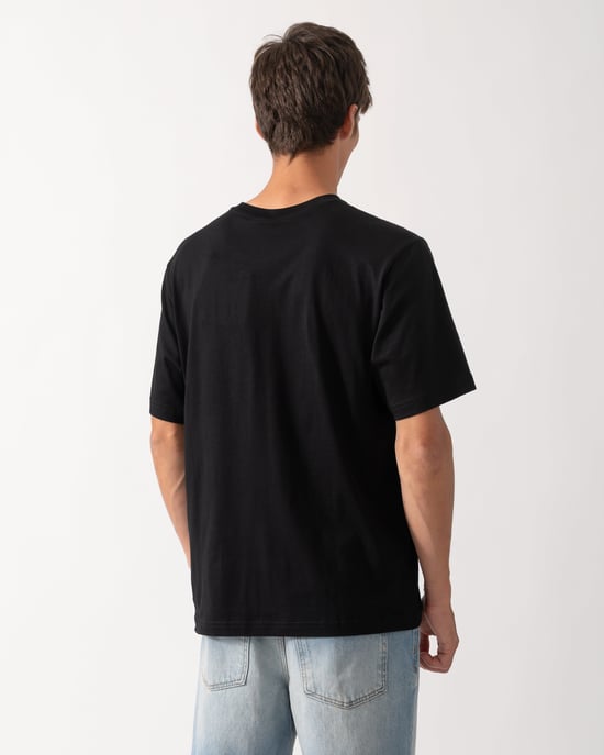 Short Sleeve Logo Detail T-Shirt in Black - Image 3