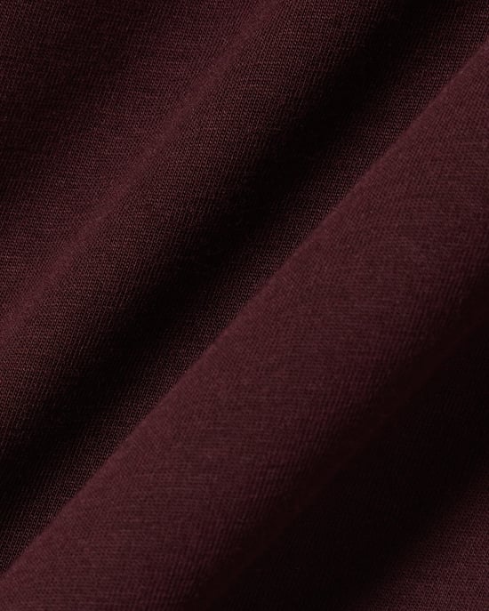 Regular Fit Short Sleeve Logo Detail T-Shirt in Wine - Image 3