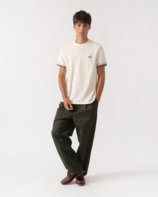 Regular Fit Short Sleeve Logo Detail T-Shirt in White - Image 4