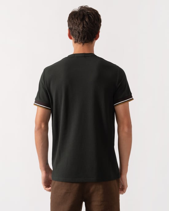 Regular Fit Short Sleeve Logo Detail T-Shirt in Charcoal - Image 2