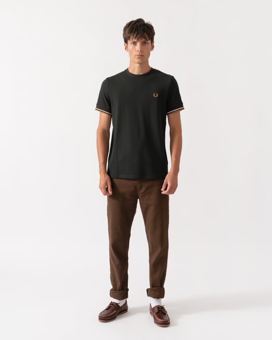 Regular Fit Short Sleeve Logo Detail T-Shirt in Charcoal - Image 4
