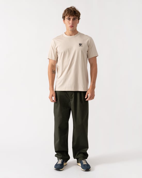 Short Sleeve Logo Detail T-Shirt in Ecru - Image 4