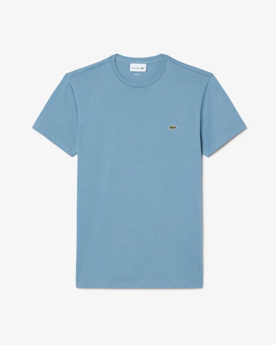 Regular Fit Short Sleeve Logo Detail T-Shirt in Light Blue - Image 2