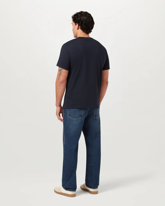 Short Sleeve Logo Detail T-Shirt in Navy - Image 2