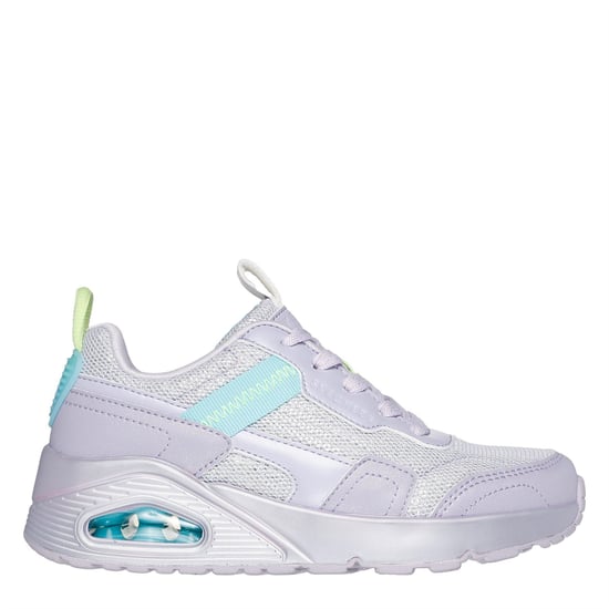 Girls Skechers Uno Low Top Trainers in Lavender - Image 3