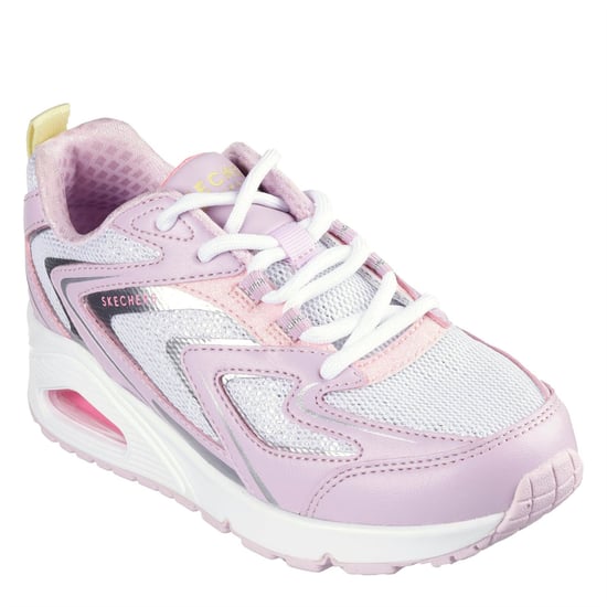 Girls Skechers Uno Low Top Trainers in Lavender/Pink - Image 1