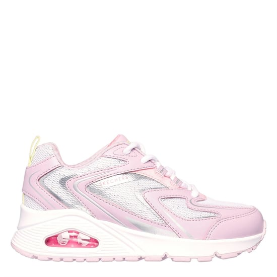 Girls Skechers Uno Low Top Trainers in Lavender/Pink - Image 2