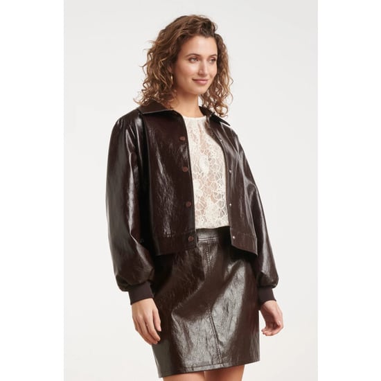 Smashed Lemon Kort jack van glanzend faux leather | - Image 6