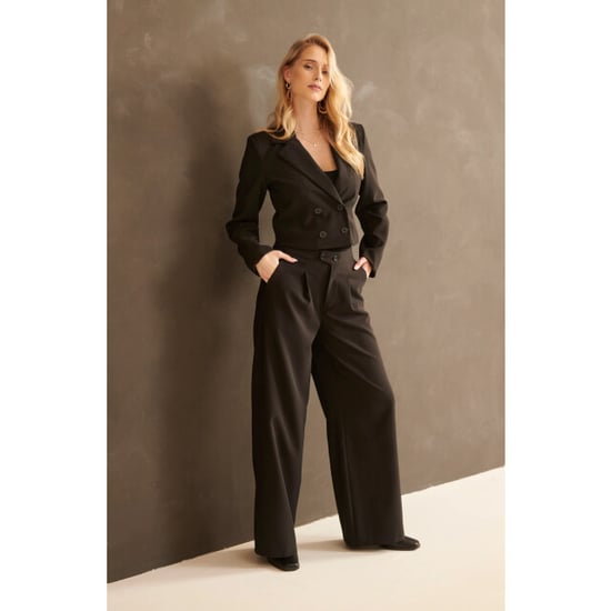 Smashed Lemon Zwarte wide leg pantalon | - Image 2