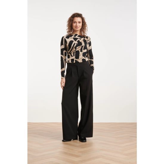 Smashed Lemon Zwarte wide leg pantalon | - Image 4