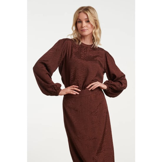 Smashed Lemon Satijnen blouse met subtiel animal patroon | - Image 1