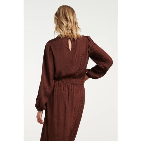Smashed Lemon Satijnen blouse met subtiel animal patroon | - Image 2