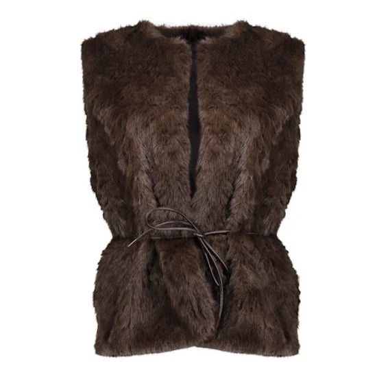 Geisha 65536-70 785 gilet im fur & belt dark brown - Image 1