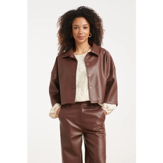 Smashed Lemon Kort faux leather jack met cape-look silhouet | - Image 2