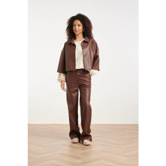 Smashed Lemon Kort faux leather jack met cape-look silhouet | - Image 3