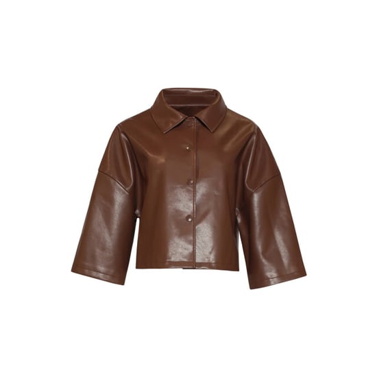 Smashed Lemon Kort faux leather jack met cape-look silhouet | - Image 4