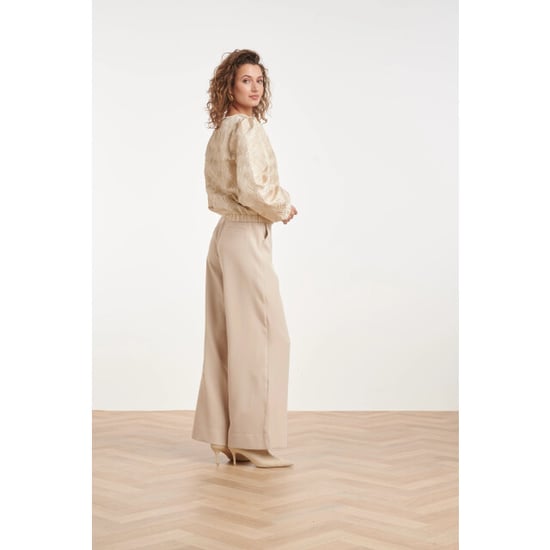 Smashed Lemon Kort jacquard jasje met abstract structuur | - Image 2