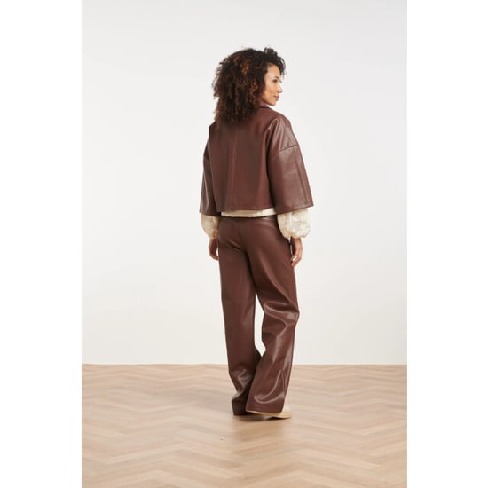 Smashed Lemon Kort faux leather jack met cape-look silhouet | - Image 5
