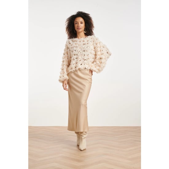 Smashed Lemon Satijnen midi rok met vloeiende pasvorm | - Image 1