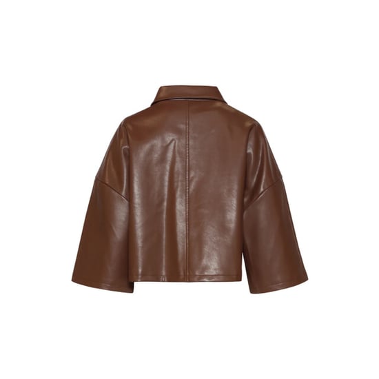 Smashed Lemon Kort faux leather jack met cape-look silhouet | - Image 6