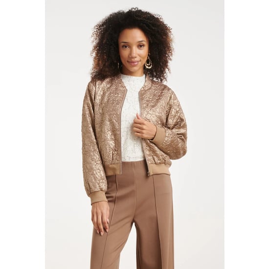 Smashed Lemon Bronsgouden bomberjack met metallic effect | - Image 5