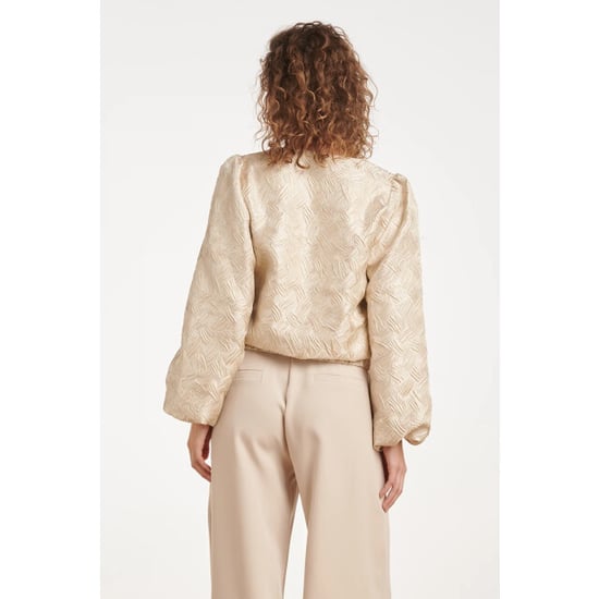 Smashed Lemon Kort jacquard jasje met abstract structuur | - Image 6
