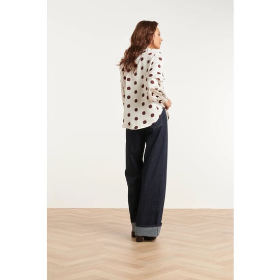 Smashed Lemon Blouse met stippenprint en strikkraag | - Image 3