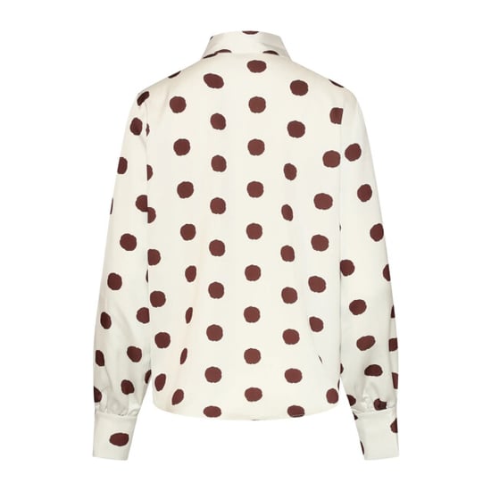 Smashed Lemon Blouse met stippenprint en strikkraag | - Image 4