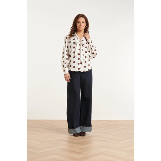 Smashed Lemon Blouse met stippenprint en strikkraag | - Image 5
