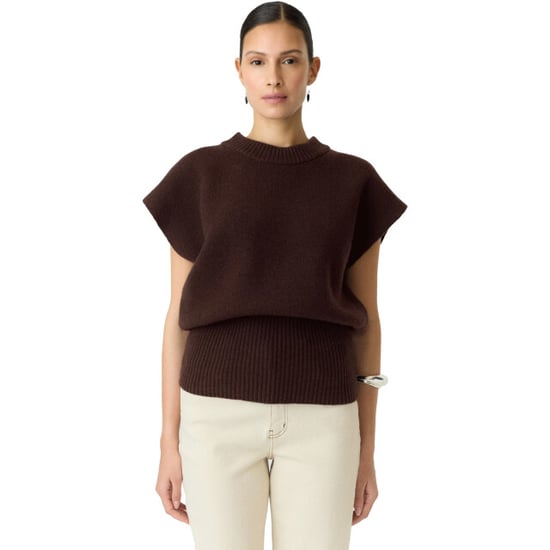 YAS Esli sl wool blend knit vest coffee bean - Image 3