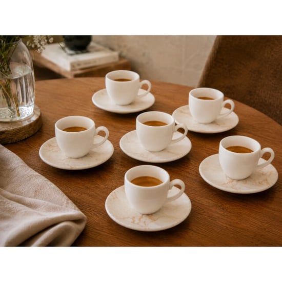 Bonna Espresso kopjes & schotel granix porselein set van 6 - Image 3