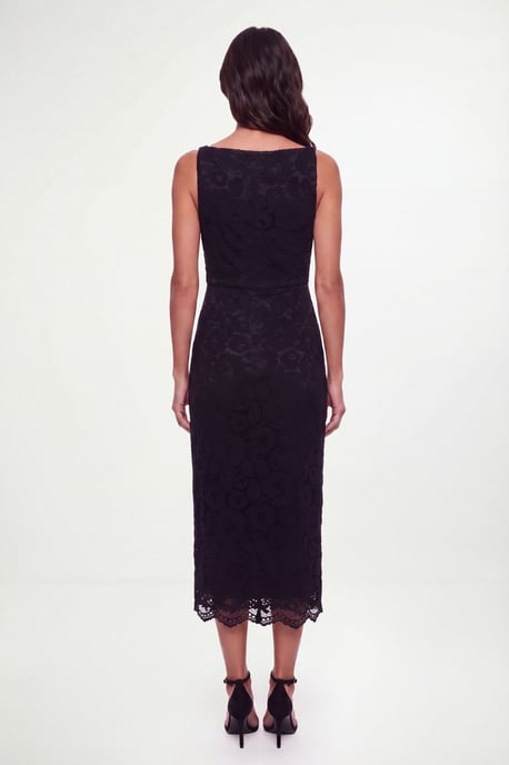Lace Satin Strap Pencil Dress - Image 2