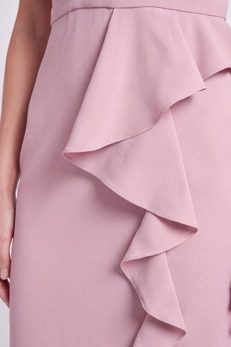 Petite Tailored Crepe Ruffle Pencil Dress - Image 3